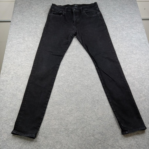 7 For All Mankind Other - 7 For All Mankind Jeans Mens 36x31 Black Slim Skinny Stretch Denim Pants Zip Fly